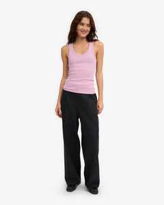 Women's Whiteaura International <b>Knitted</b> 100% Cotton Scoop Neck Tank <b>Top</b> Solid Pink Minimalist Style Regular Length <b>Sleeveless</b> - Product Image 5