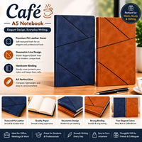 Libreta de Tapa Dura Premium Flex Executive A5, Encuadernación Cosida, Cierre Metálico, 192 Páginas, Papel Liso de 100 g/m², Negra, para Oficina y Estudio