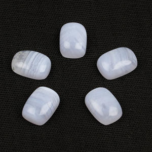 Cabujón de Ágata Azul Natural de Calidad Premium, Corte Cojín de 10x14mm, Calibrado, Suelto para Joyería, Tamaño Personalizado - Product Image 1