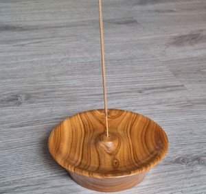 Floral Wooden Incense Stick Bowl With Ash Catcher For Aromatherapy Yoga Room Decor & Gifting Eco Conscious Home Decor Accessory - Product Image 4