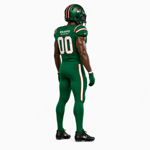 Conjunto de Uniforme de Fútbol Americano Verde Personalizado para Hombre con Jersey y Pantalones Verdes - Product Image 4