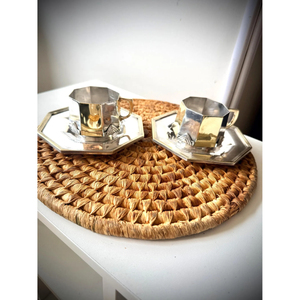 Juego de Taza y Platillo de Latón Pulido Hecho a Mano Estilo Vintage, Calidad Premium, Estilo Americano, Regalos de Diwali, Suministros de Café de la India - Product Image 2