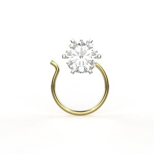 Classic Yellow <b>Gold</b> Diamond <b>Stud</b> Earrings Round Brilliant Cut Claw Setting Unisex Engagement Jewelry - Product Image 3