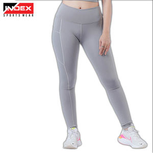 INDEX <b>High</b> <b>Waist</b> Full Length Yoga <b>Leggings</b> Red <b>Black</b> Contrast Stitch Four-Way Stretch Spandex Polyester Women's Pants - Product Image 6