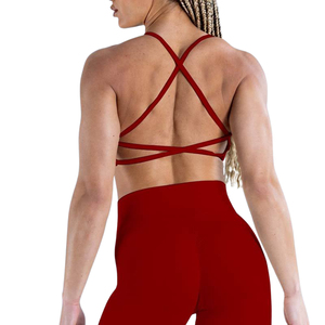 Ensemble soutien-gorge et short taille haute élastique pour femme, uni, écologique, léger, respirant, coupe ajustée, fitness, extérieur, avec logo frontal - Product Image 2