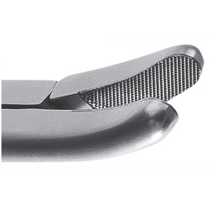 Portaagujas curvo VATS con insertos de carburo de tungsteno, mordazas extrafuertes, con trinquete, eje de 10 mm, 21 cm de longitud de trabajo, 34 cm de longitud total - ZETOMEDPRO - Product Image 2