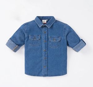 Chemise en jean à manches longues pour garçons, coton respirant de haute qualité, style décontracté, vêtements pour garçons, logo personnalisé - Product Image 4
