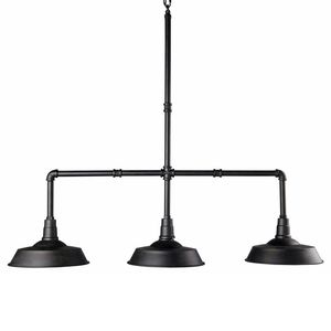 Suspension industrielle en fer noir, abat-jour rond, pour plafond, décoration intérieure de cuisine, design durable - Product Image 3
