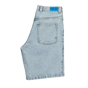 Custom <b>Men's</b> 100% Denim Shorts Baggy Rhinestone pant Summer <b>jeans</b> Diamond Crystal Side Strip Washed Denim Shorts for <b>Men</b> - Product Image 3