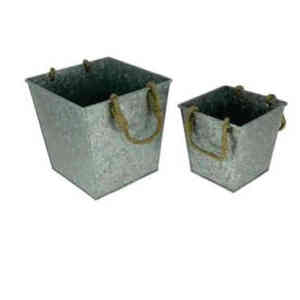 Jardinière en fer galvanisé artisanal pour la maison, intérieur et extérieur - Product Image 5
