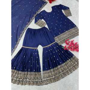 Vêtements indiens et pakistanais de créateur, haut et bas élégants pour les fêtes, et palazzo - Product Image 3