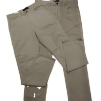Pantalon décontracté pour homme, coupe droite, 100 % coton, écologique, respirant, anti-bouloches, infroissable, léger, taille mi-haute, devant plat, fermeture éclair