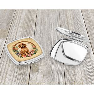 Cocker Spaniel <b>Flowers</b> Compact Travel Makeup <b>Mirror</b> Folding Handheld Design Gift for Women and Girls - Product Image 3