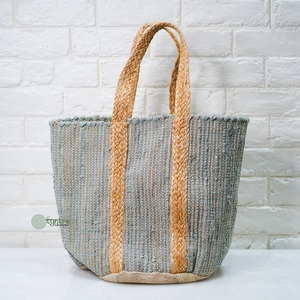Sac fourre-tout en jute tissé écologique pour femme, style bohème, ouvert, à porter à l'épaule, toutes saisons, usage quotidien, fait main, vert - Product Image 5