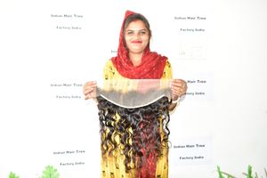 ผมแท้สีดำธรรมชาติ 100% แบบอินเดีย  ทรงตรง 13x4  นุ่มลื่นดุจแพรไหม สำหรับผู้หญิง  แบบดับเบิ้ลดีฟเวฟ สำหรับต่อผม - Product Image 3