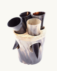 Verre à bière en corne naturelle, écologique et moderne, fait main, pour fêtes et mariages - Product Image 1