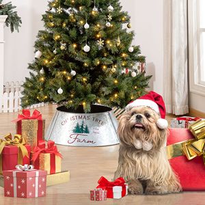 Collare per Albero di Natale Fatto a Mano con Stampa Natalizia, Anello in Acciaio Argentato da 26 Pollici, Decorazione Natalizia Fai-da-Te per la Casa - Product Image 2