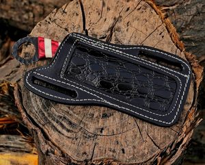 Couteau de cowboy artisanal, couteau à tailler le bétail en acier forgé à la main avec étui en cuir noir, qualité industrielle OEM/ODM - Product Image 6