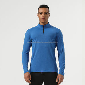 Custom Quick Dry Active Wear <b>Mens</b> Quarter Zip Long Sleeve Athletic Quarter Zip Pullover Long Sleeve Spring <b>Shirts</b> - Product Image 1