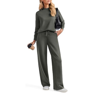 2 pieces <b>Women</b> Tracksuit <b>Set</b> Long Sleeve Loose Fit <b>Women</b> Track Suit Heavy <b>Weight</b> Cotton <b>Set</b> - Product Image 6