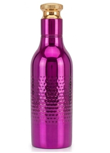 <b>Pink</b> Finished Hammered Design Best Seller Kids School Water <b>Bottles</b> Curve Shape Pure Copper Metal Water <b>Bottles</b> - Product Image 1