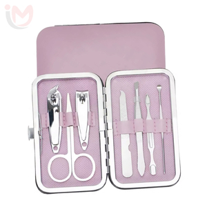 Hot Selling 7-in-1 High Quality Stainless Steel Manicure Set Cuticle Care Nail Clipper <b>Tools</b> with Travel Case Personal Care Kit - Product Image 4