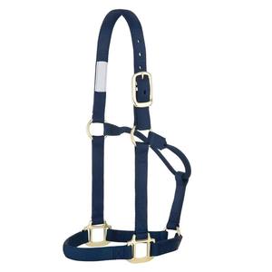Navy Blue Nylon Horse <b>Halter</b> with Brass Buckles Adjustable Fit Equestrian Head Collar By Manufacturer Exporter Horse <b>Halter</b> - Product Image 2