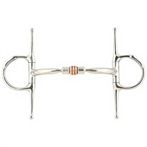 Bocado de Acero Inoxidable para Caballo con Boquilla Azul y Anillas Plateadas, Equipo de Entrenamiento de Alta Calidad para Montar a Caballo - Product Image 6