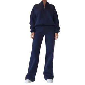 Ensemble de survêtement décontracté pour femme, coupe ample, pull et pantalon de survêtement, tenue deux pièces, vêtements de détente, ensemble sportif pour le fitness - Product Image 1
