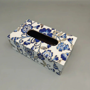 Boîte à mouchoirs en résine faite à la main, incrustée, qualité supérieure pour salles de bain domestiques, disponible en stock - Product Image 1