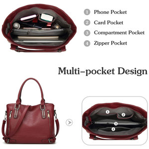 Sacs à Main Pour Femmes Women's PU Leather Bag Long Strap <b>Large</b> Capacity Handbags Zipper Closure Manufacturer's Custom Design - Product Image 4