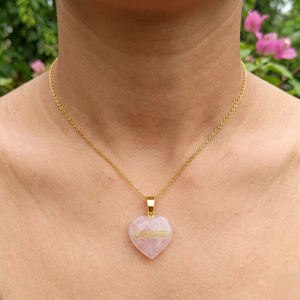 Natural <b>Rose</b> Quartz Heart <b>Necklace</b> 25MM Gemstone <b>Pendant</b> <b>Gold</b> Plated Brass Cable Chain <b>Rose</b> <b>Gold</b> Finish Wholesale Custom Jewelry - Product Image 6