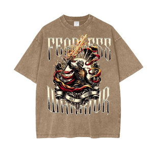 T-shirt en coton uni surdimensionné pour homme, col rond, manches courtes, style décontracté, tissu tissé teint uni - Product Image 2