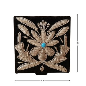 Boîte à bijoux en papier de style vintage brodée Neel Pushp Zardozi, boîte à pendentif et bracelet rectangulaire, boîte cadeau par Whimsy Art Craft - Product Image 3