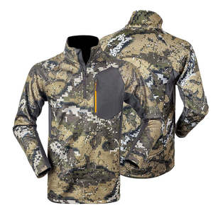 Haut de sport tactique respirant pour homme avec fermeture éclair et poche, en polaire, idéal pour la chasse et les activités de plein air - Product Image 1