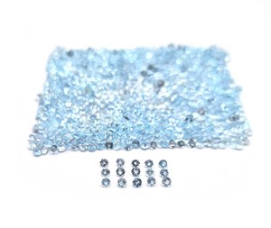 Lot de 100 pierres précieuses de topaze bleue naturelle, taille ronde, 3 mm, certifiées IGI, pour la fabrication de bijoux (pendentif/bracelet/boucles d'oreilles) - Product Image 2