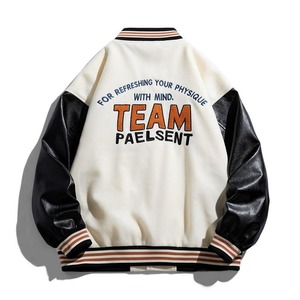 แจ็กเก็ตเลตเตอร์แมนสำหรับผู้ชายเสื้อแจ็กเก็ตเลตเตอร์แมนทรงหลวมระบายอากาศได้ดีดีไซน์ล่าสุด - Product Image 3