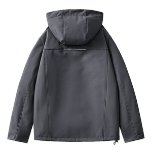 เสื้อแจ็คเก็ตแบบ unisex สีเขียวมะกอก ผ้า softshell มีฮู้ด ซิปปิด กันน้ำ สำหรับกิจกรรมกลางแจ้ง ทรงปกติ กันลม เหมาะสำหรับเดินป่า - Product Image 5