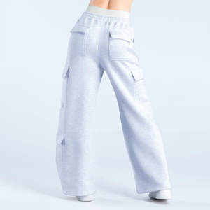 Pantalones casuales acampanados de estilo urbano hechos a medida, de cintura alta, transpirables, 100% algodón, pantalones deportivos para mujer para hacer ejercicio al aire libre. - Product Image 6