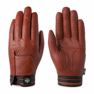 Genuine Leather Golf Gloves 100% Lambskin Adjustable Wrist <b>Strap</b> Durable Anti-Slip Genuine Golf Leather Outdoor Golf Gloves - Product Image 1