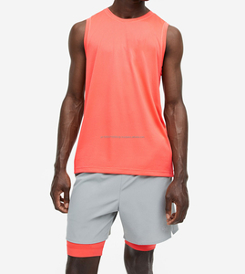 Camisetas sin mangas de alta calidad para hombre, corte cuadrado, acanaladas, transpirables, de secado rápido, de algodón/poliéster, personalizadas, al por mayor, para gimnasio. - Product Image 1