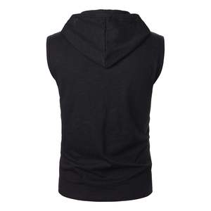 Sweat à capuche homme uni coupe ajustée en polyester/coton peigné anti-boulochage, col rond, respirant, manches longues, pour l'automne - Product Image 3