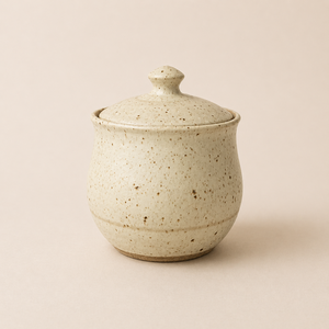 Handcrafted Ceramic Storage Jar Speckled Glaze Airtight <b>Lid</b> Rustic Kitchen Canister Farmhouse Counter Organizer Premium <b>Decor</b> - Product Image 1