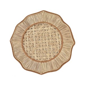 Ventes flash : sets de 3 dessous-de-plat bohèmes tissés à bords festonnés pour table à manger, couleur naturelle, style lin - Product Image 3