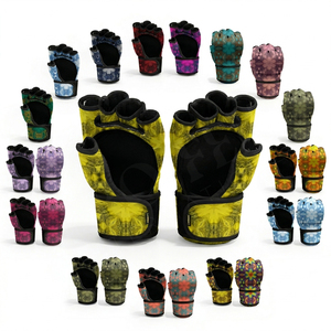 Gants de sparring en cuir véritable de haute qualité, fermeture à lacets, design personnalisé avec logo de marque. - Product Image 1