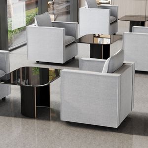 Silla de sofá individual cómoda y moderna, sillón decorativo gris con cojín de asiento transpirable suave para sala de lectura de esquina de dormitorio - Product Image 6