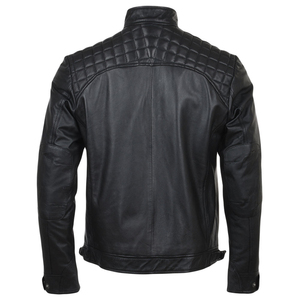 Chaqueta de Cuero para Hombre, Estilo Motociclista, con Bloques de Color, Cierre de Cremallera Retro, Diseño con Letras, Mangas Largas y Bolsillos, Popular en Otoño - Product Image 3