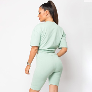 Nuevas Camisetas Deportivas Cortas de Algodón 100% Personalizadas, Lisas, Ajustadas, con Spandex, para Gimnasio, Talla Grande, para Mujer - Product Image 2