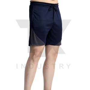 Nouveaux shorts de sport décontractés pour hommes, en toile unie, pour l'été, fitness, séchage rapide, respirants, longueur genou, avec cordon de serrage - Product Image 3