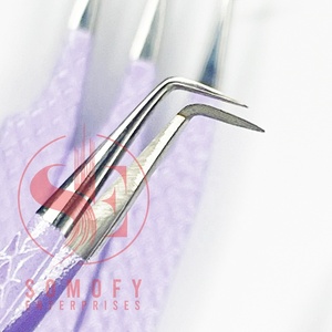 Pince à cils de marque privée couleur violette enduit solide acier inoxydable et japonais violet diamant poignée Volume pince à cils - Product Image 6